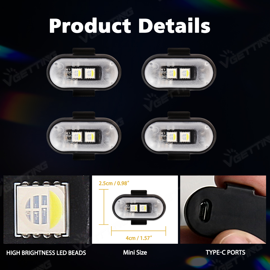 4Pcs Mini Drone Strobe Light 8 - đánh giá và giá Drone Strobe Light